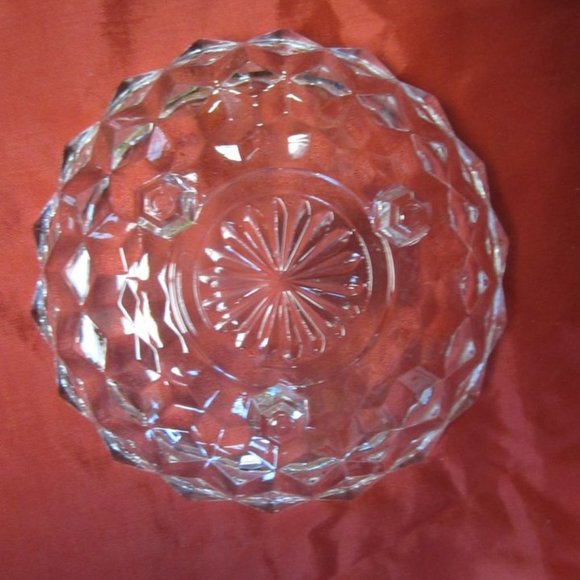 VTG 60'S 3 FOOTED CRYSTAL CANDY/TRINKET DISH, OPTIC BOX, SAWTOOTH EDGE - Picture 5 of 6